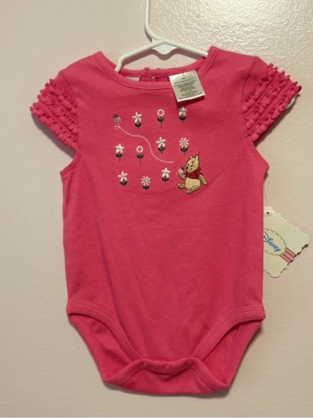 Y2K 2000s Disney Baby Winnie the Pooh Bodysuit Sz 6-9 Mo